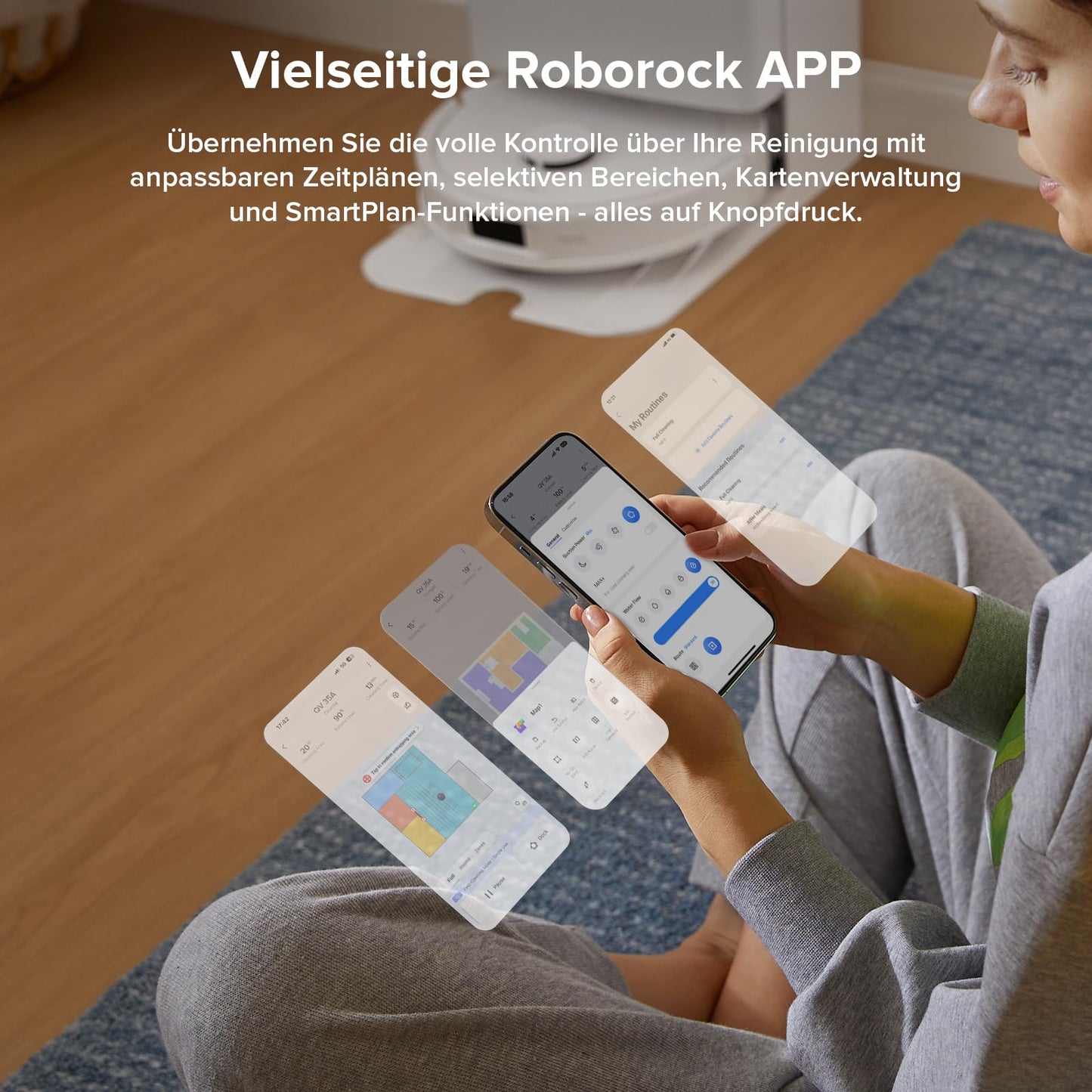 Roborock Qrevo Saugroboter 8000Pa, Wischfunktion, Dock, Weiß