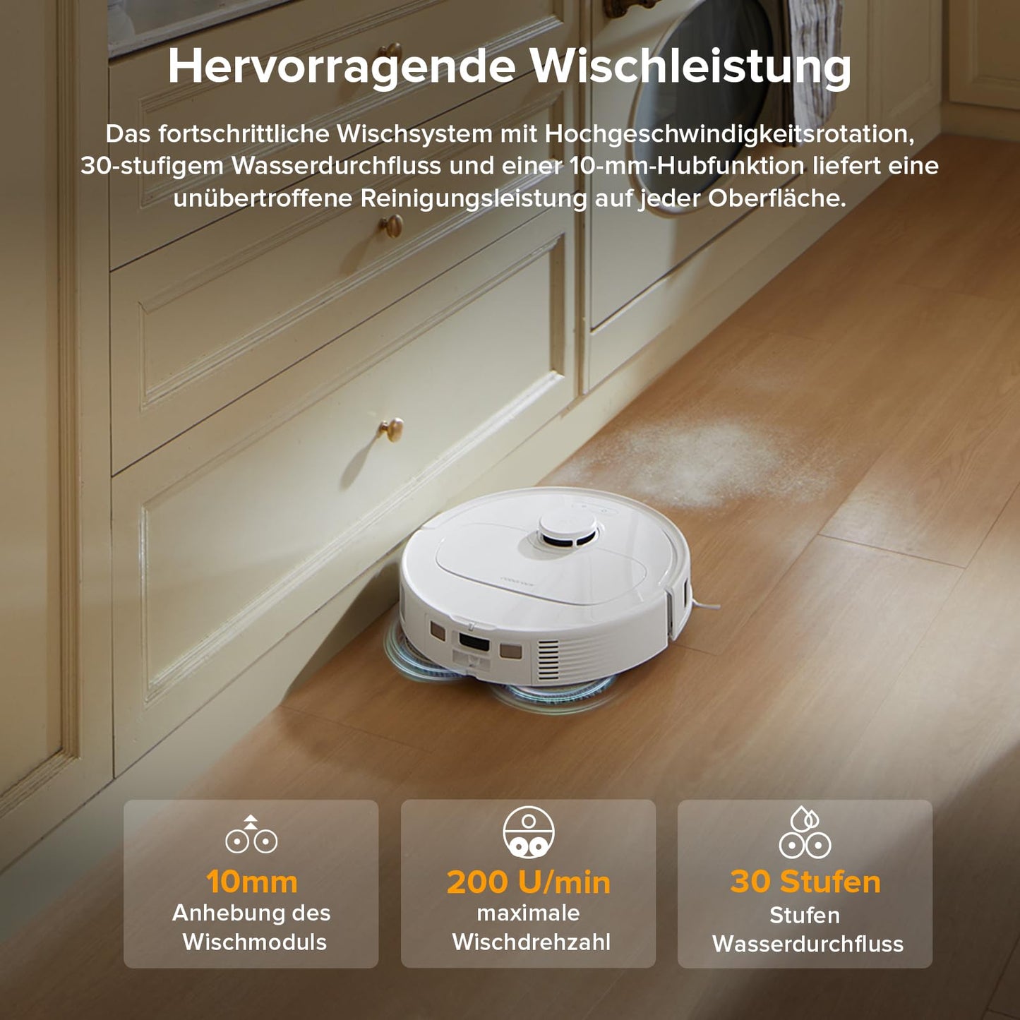 Roborock Qrevo Saugroboter 8000Pa, Wischfunktion, Dock, Weiß