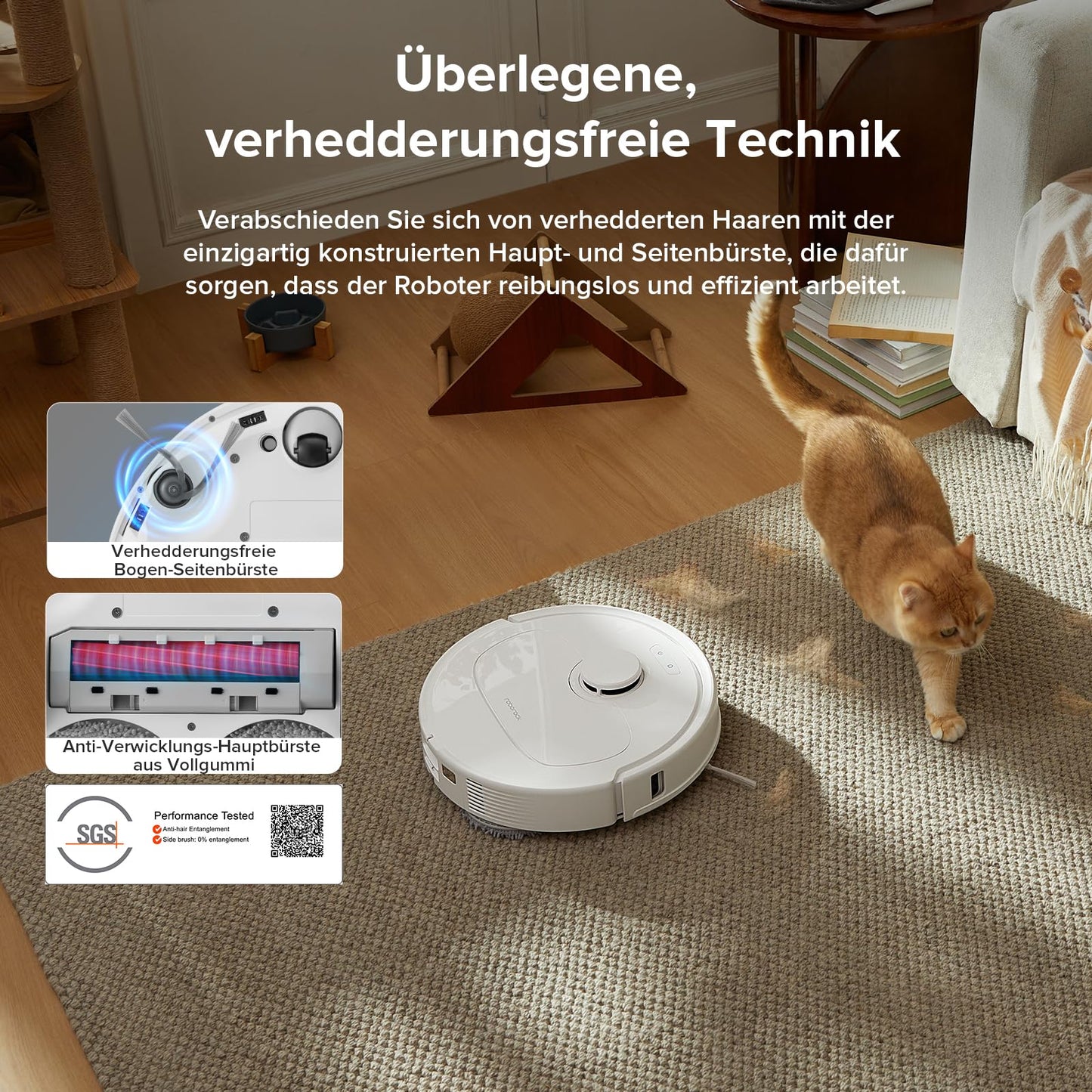 Roborock Qrevo Saugroboter 8000Pa, Wischfunktion, Dock, Weiß